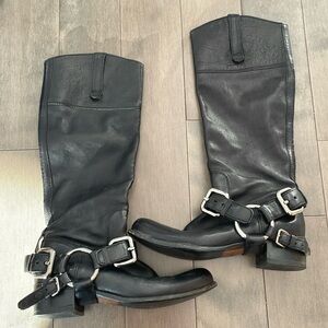 Miu Miu knee-high harness motorcycle boots size 37